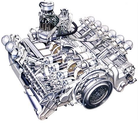 Illustrazione di un motore V12 boxer