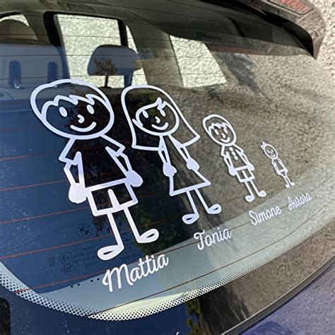 Adesivi famiglia stilizzati per auto