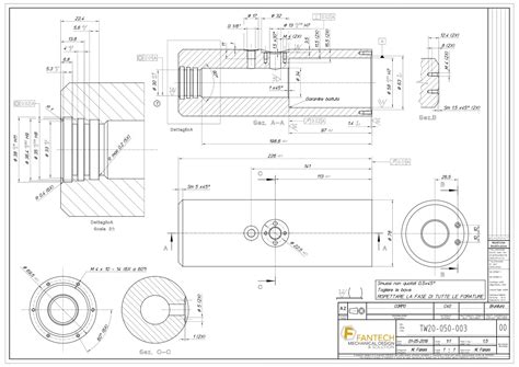 Disegno tecnico di uno stampo per componenti automobilistici