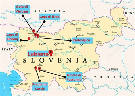 Mappa della Slovenia con indicazione delle zone colpite da alluvioni
