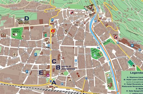 mappa di Rovereto con punti di interesse auto