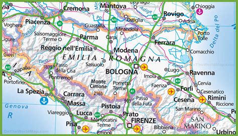 Mappa dell'Italia con evidenziate Emilia-Romagna e Lombardia