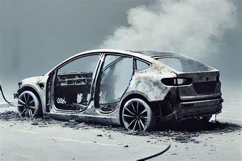 auto elettrica in fiamme
