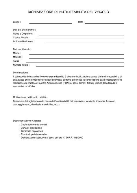 Documentazione di un veicolo