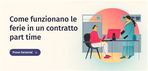 Infografica che confronta la maturazione delle ferie per un dipendente full-time e uno part-time.