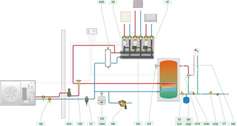 Schema di un accumulatore idraulico a gas con separatore