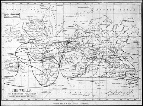 Mappa del mondo con rotte di spedizione