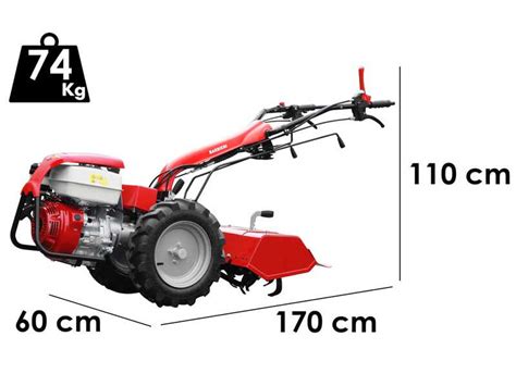 Schema di utilizzo di un motocoltivatore per fresatura