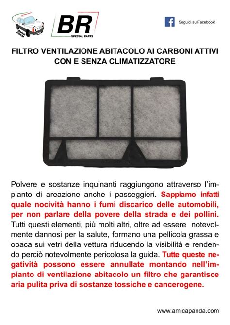 Struttura di un filtro abitacolo a carboni attivi