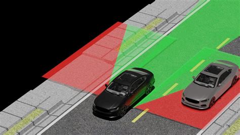 Illustrazione delle onde radar che coprono i punti ciechi di un'auto