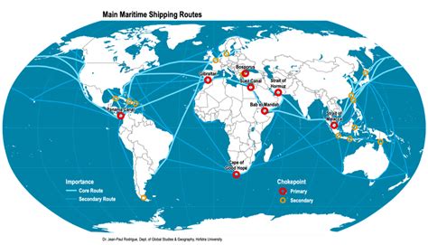 mappa con rotte marittime globali