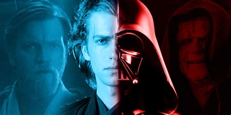 Anakin Skywalker prima e dopo la trasformazione in Darth Vader