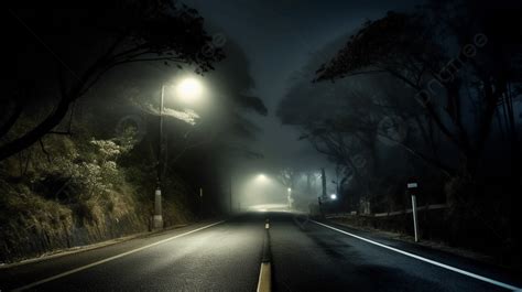 Un'auto che viaggia di notte su una strada deserta
