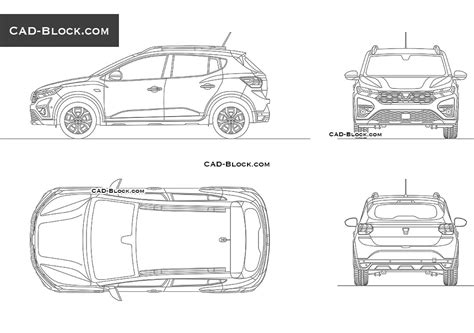 Blocco CAD Dacia Sandero vista laterale