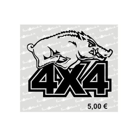 Adesivo cinghiale su fuoristrada 4x4