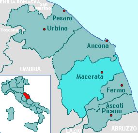 Mappa delle province di Ancona e Macerata