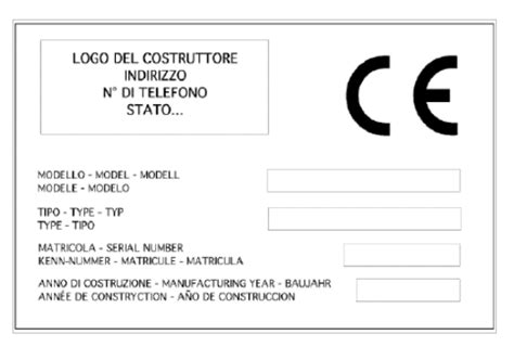 Esempi di marcatura CE su macchine operatrici