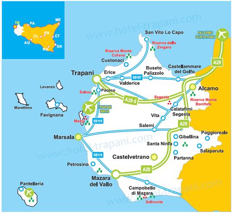 Mappa della provincia di Trapani con evidenziato San Vito Lo Capo