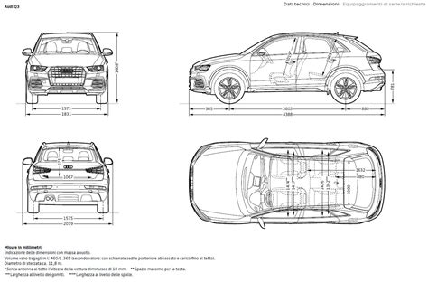 Schema dimensioni interne Audi Q3