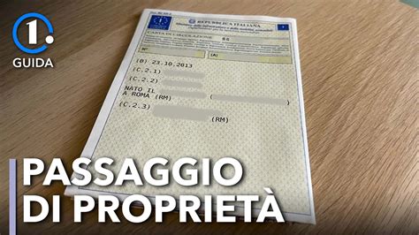 Schematico del processo di passaggio di proprietà di un veicolo