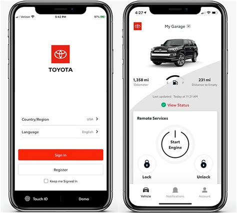 Screenshot dell'app MyToyota per il tracking dell'ordine