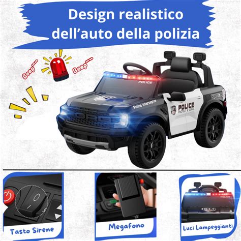 Auto della polizia con luci lampeggianti