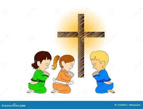 Illustrazione di bambini che pregano il Rosario