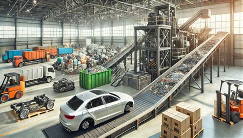 Schema dei materiali riciclabili da un'auto a fine vita