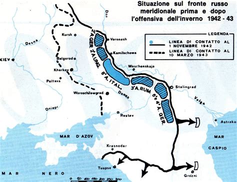Mappa della ritirata degli Alpini in Russia