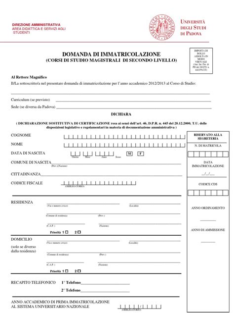 Documento di immatricolazione con campo VIN evidenziato