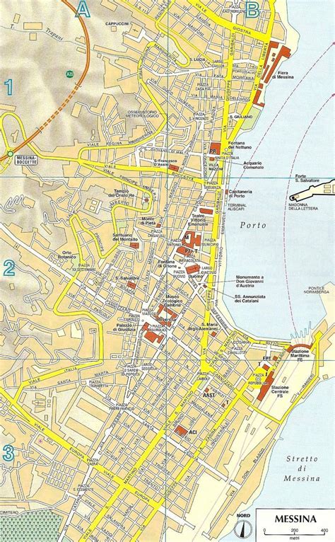Mappa di Messina con evidenziati i concessionari auto