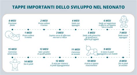 Grafico delle tappe fondamentali dello sviluppo psicomotorio infantile nei primi 24 mesi