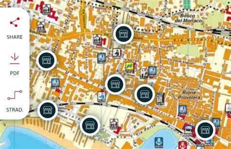 Mappa dell'area di Torre Annunziata con evidenziate potenziali zone di interesse per concessionarie auto