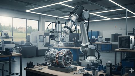 Fabbrica intelligente con AGV e bracci robotici