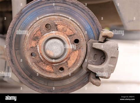 Worn brake disc with hotspots