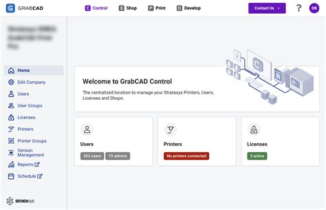 Interfaccia GrabCAD Control
