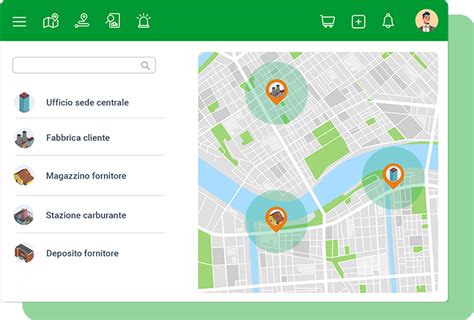 Mappa che mostra diverse opzioni di localizzazione per un'attività commerciale