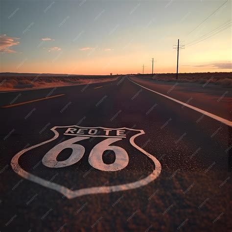 Una strada panoramica della Route 66 al tramonto