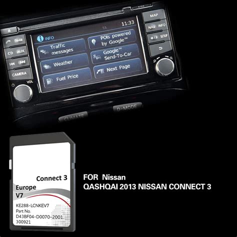 Infographic showing the differences between Nissan Connect 1, 2, and 3 SD card slots