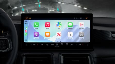 Immagine che mostra l'interfaccia di Apple CarPlay su uno schermo auto