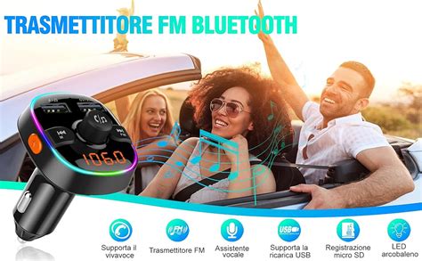 Dispositivo trasmettitore FM Bluetooth per auto