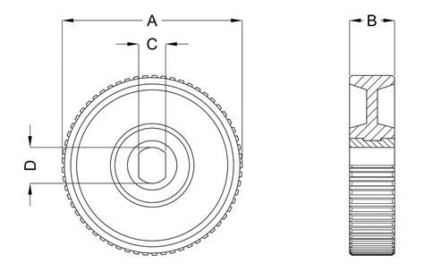 schema valvola automobilistica con ghiera filettata folle e zigrinata
