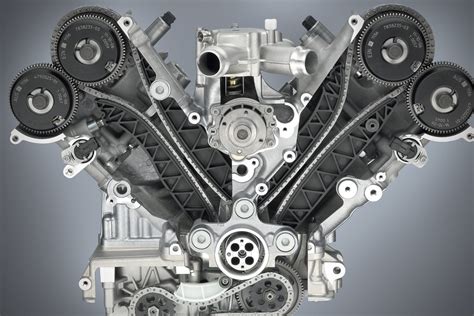 Motore Volkswagen Tiguan con evidenziato il sistema di distribuzione