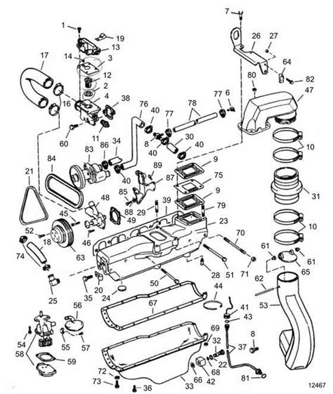 Volvo Penta engine diagram with injection pump highlighted