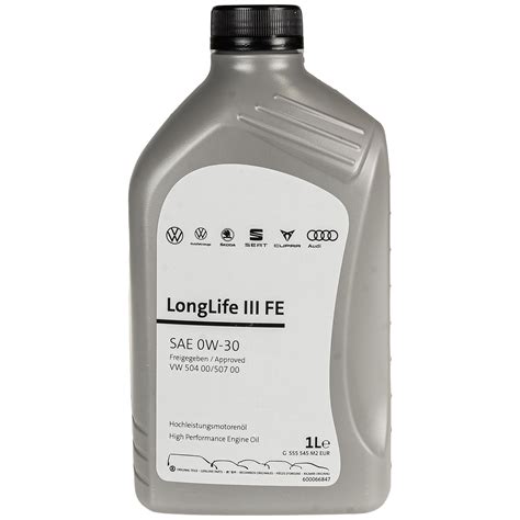 Etichetta olio motore 0W-30 Longlife FE