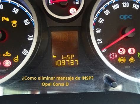 Dashboard Opel Zafira con spia INSP