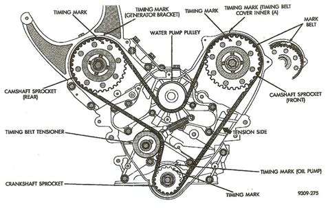Engine diagram highlighting timing chain