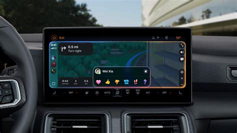 Apple CarPlay interface in a car