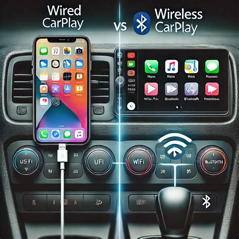 Infographic comparing wired vs wireless CarPlay