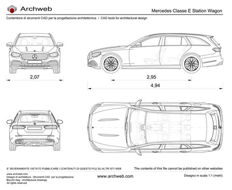 Disegno tecnico dimensioni Mercedes Classe C